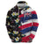 Hawaiian Flag Day Zip Hoodie Tropical Flowers and Leaves