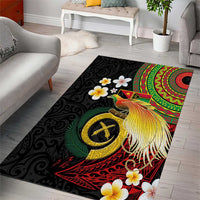 Vanuatu and Papua New Guinea Together Area Rug Bird-of-paradise and Pig Tusk Melanesian Pattern
