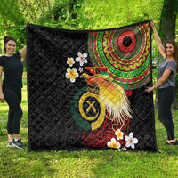 Vanuatu and Papua New Guinea Together Quilt Bird-of-paradise and Pig Tusk Melanesian Pattern