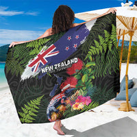New Zealand Christmas Sarong Meri Kirihimete-Tuatara and Pohutukawa Black Color
