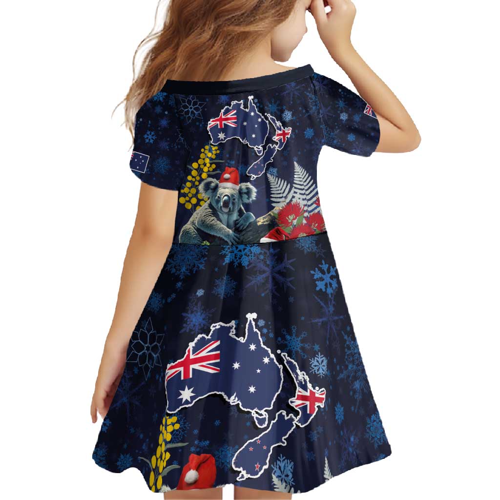 Australia and New Zealand Family Matching Mermaid Dress and Hawaiian Shirt Merry Christmas-Tuatara and Koala with Plants Xmas Style