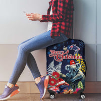 Australia and New Zealand Luggage Cover Merry Christmas-Tuatara and Koala with Plants Xmas Style