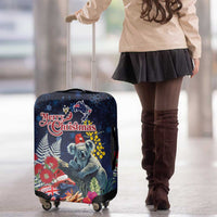 Australia and New Zealand Luggage Cover Merry Christmas-Tuatara and Koala with Plants Xmas Style