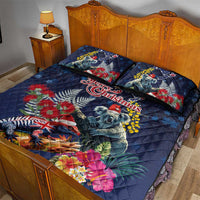 Australia and New Zealand Quilt Bed Set Merry Christmas-Tuatara and Koala with Plants Xmas Style