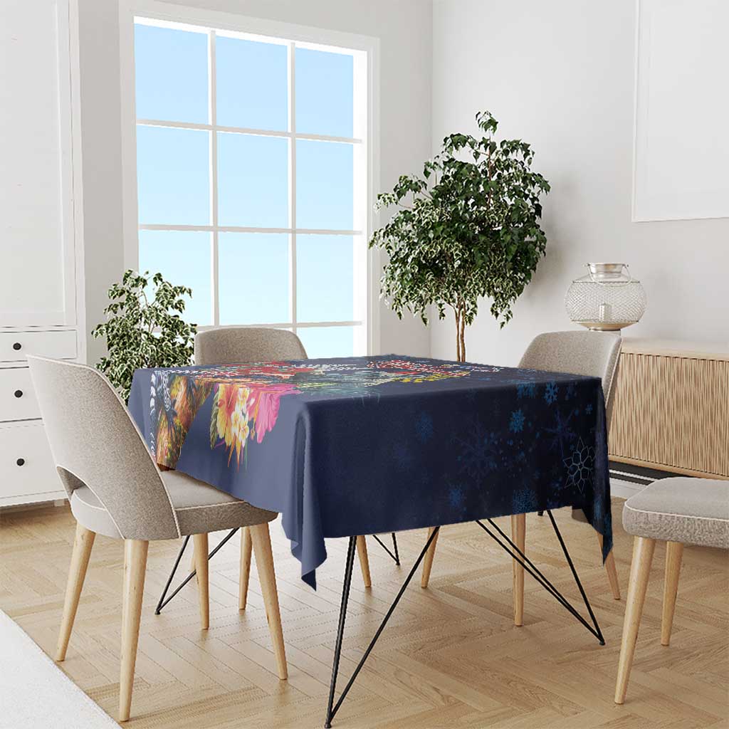 Australia and New Zealand Tablecloth Merry Christmas-Tuatara and Koala with Plants Xmas Style LT03 - Polynesian Pride