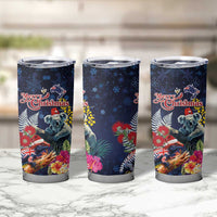 Australia and New Zealand Tumbler Cup Merry Christmas-Tuatara and Koala with Plants Xmas Style