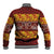 Samoa Siapo and Tapa Baseball Jacket Pacific Tribal Pattern with Hibiscus Striped Style