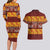 Samoa Siapo and Tapa Couples Matching Long Sleeve Bodycon Dress and Hawaiian Shirt Pacific Tribal Pattern with Hibiscus Striped Style