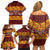 Samoa Siapo and Tapa Family Matching Off Shoulder Short Dress and Hawaiian Shirt Pacific Tribal Pattern with Hibiscus Striped Style