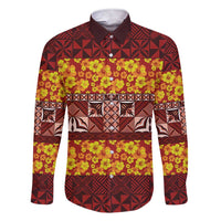 Samoa Siapo and Tapa Family Matching Short Sleeve Bodycon Dress and Hawaiian Shirt Pacific Tribal Pattern with Hibiscus Striped Style