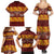 Samoa Siapo and Tapa Family Matching Summer Maxi Dress and Hawaiian Shirt Pacific Tribal Pattern with Hibiscus Striped Style