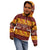 Samoa Siapo and Tapa Kid Hoodie Pacific Tribal Pattern with Hibiscus Striped Style