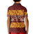 Samoa Siapo and Tapa Kid Polo Shirt Pacific Tribal Pattern with Hibiscus Striped Style