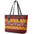 Samoa Siapo and Tapa Leather Tote Bag Pacific Tribal Pattern with Hibiscus Striped Style