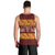 Samoa Siapo and Tapa Men Tank Top Pacific Tribal Pattern with Hibiscus Striped Style