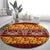 Samoa Siapo and Tapa Round Carpet Pacific Tribal Pattern with Hibiscus Striped Style