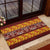 Samoa Siapo and Tapa Rubber Doormat Pacific Tribal Pattern with Hibiscus Striped Style