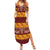 Samoa Siapo and Tapa Summer Maxi Dress Pacific Tribal Pattern with Hibiscus Striped Style