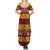 Samoa Siapo and Tapa Summer Maxi Dress Pacific Tribal Pattern with Hibiscus Striped Style