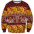 Samoa Siapo and Tapa Sweatshirt Pacific Tribal Pattern with Hibiscus Striped Style