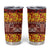 Samoa Siapo and Tapa Tumbler Cup Pacific Tribal Pattern with Hibiscus Striped Style