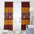 Samoa Siapo and Tapa Window Curtain Pacific Tribal Pattern with Hibiscus Striped Style