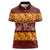 Samoa Siapo and Tapa Women Polo Shirt Pacific Tribal Pattern with Hibiscus Striped Style