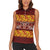 Samoa Siapo and Tapa Women Sleeveless Polo Shirt Pacific Tribal Pattern with Hibiscus Striped Style