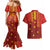 Samoa Tapa Pacific Tribal Pattern Couples Matching Mermaid Dress and Hawaiian Shirt Hibiscus and Plumeria