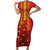 Samoa Tapa Pacific Tribal Pattern Family Matching Short Sleeve Bodycon Dress and Hawaiian Shirt Hibiscus and Plumeria