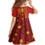 Samoa Tapa Pacific Tribal Pattern Kid Short Sleeve Dress Hibiscus and Plumeria