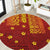 Samoa Tapa Pacific Tribal Pattern Round Carpet Hibiscus and Plumeria