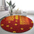 Samoa Tapa Pacific Tribal Pattern Round Carpet Hibiscus and Plumeria