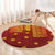 Samoa Tapa Pacific Tribal Pattern Round Carpet Hibiscus and Plumeria