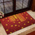 Samoa Tapa Pacific Tribal Pattern Rubber Doormat Hibiscus and Plumeria