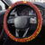 Samoa Tapa Pacific Tribal Pattern Steering Wheel Cover Hibiscus and Plumeria