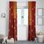 Samoa Tapa Pacific Tribal Pattern Window Curtain Hibiscus and Plumeria