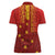 Samoa Tapa Pacific Tribal Pattern Women Polo Shirt Hibiscus and Plumeria