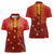 Samoa Tapa Pacific Tribal Pattern Women Polo Shirt Hibiscus and Plumeria