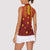 Samoa Tapa Pacific Tribal Pattern Women Sleeveless Polo Shirt Hibiscus and Plumeria