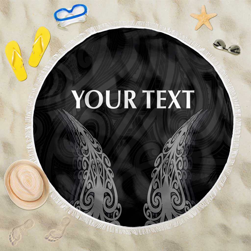 New Zealand Netball Beach Blanket Koru and Maori Tattoo Jersey LT03 One Size 150cm Black - Polynesian Pride