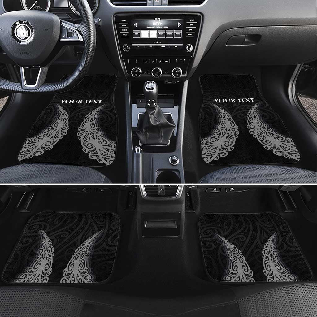 New Zealand Netball Car Mats Koru and Maori Tattoo Jersey LT03 Set 4pcs Black - Polynesian Pride