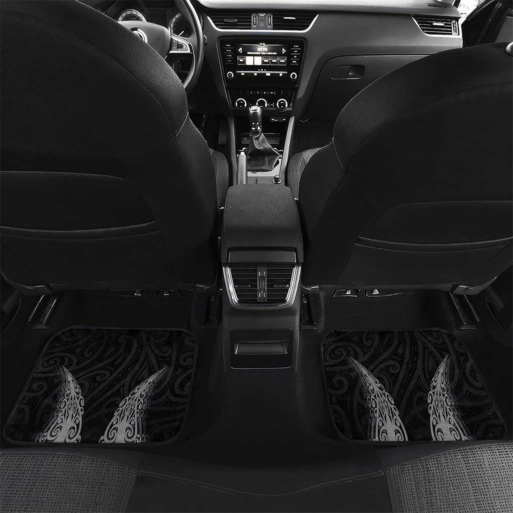 New Zealand Netball Car Mats Koru and Maori Tattoo Jersey LT03 Set 2pcs - Back Black - Polynesian Pride