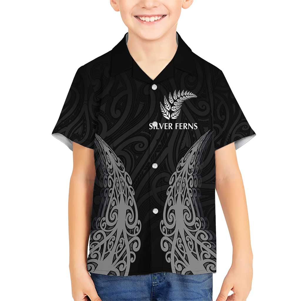 New Zealand Netball Family Matching Short Sleeve Bodycon Dress and Hawaiian Shirt Koru and Maori Tattoo Jersey