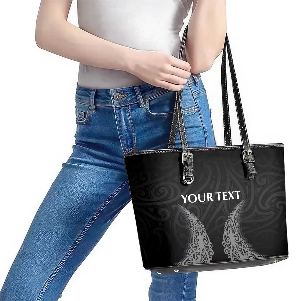 New Zealand Netball Leather Tote Bag Koru and Maori Tattoo Jersey