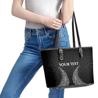New Zealand Netball Leather Tote Bag Koru and Maori Tattoo Jersey