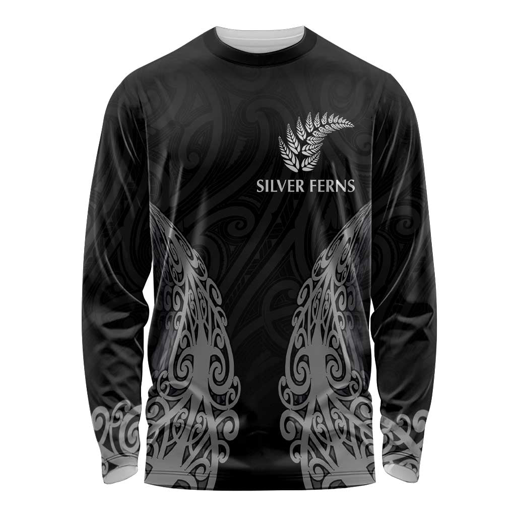 New Zealand Netball Long Sleeve Shirt Koru and Maori Tattoo Jersey