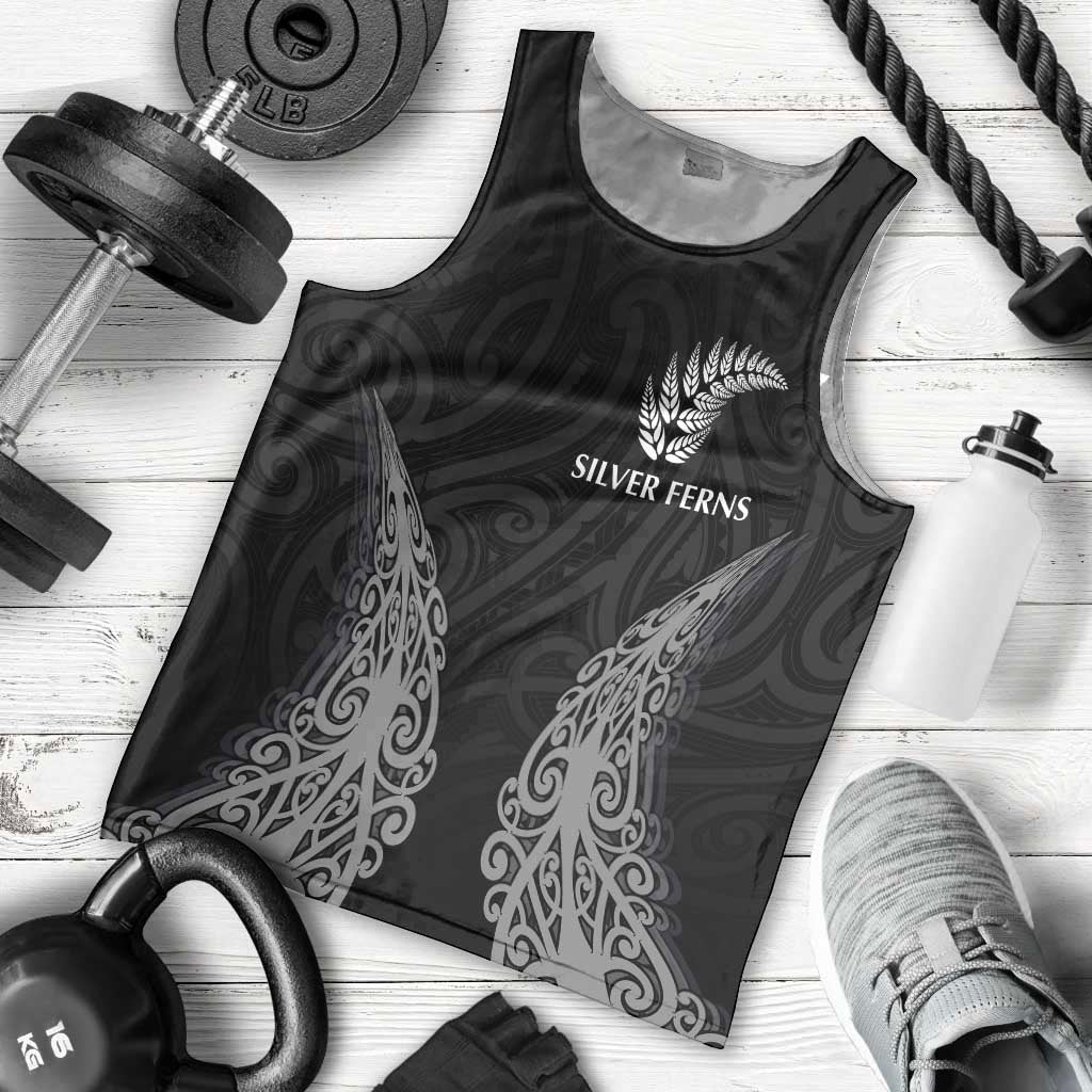 New Zealand Netball Men Tank Top Koru and Maori Tattoo Jersey LT03 - Polynesian Pride