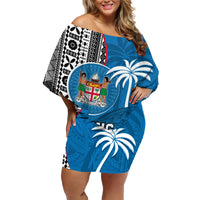 fiji-rugby-family-matching-off-shoulder-short-dress-and-hawaiian-shirt-coat-of-arms-palm-tree-mix-polynesia-tapa-pattern