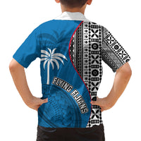 Fiji Rugby Kid Hawaiian Shirt Coat of Arms Palm Tree Mix Polynesia Tapa Pattern LT03 - Polynesian Pride
